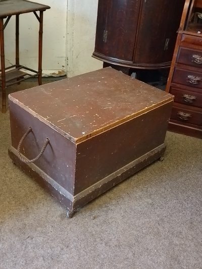 Antique Pine Box Chest Coffee Table - Image 5