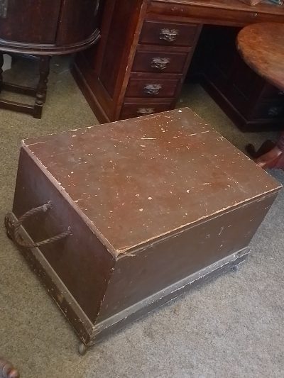 Antique Pine Box Chest Coffee Table - Image 4