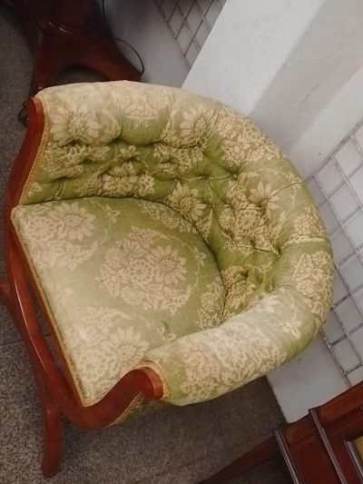 Antique Edwardian X Frame Armchair - Image 3