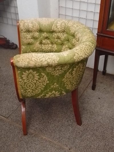 Antique Edwardian X Frame Armchair - Image 4