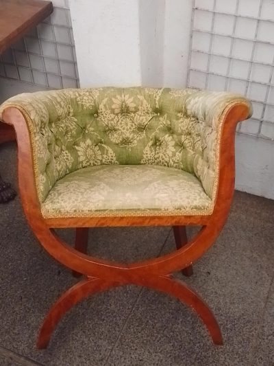 Antique Edwardian X Frame Armchair - Image 6