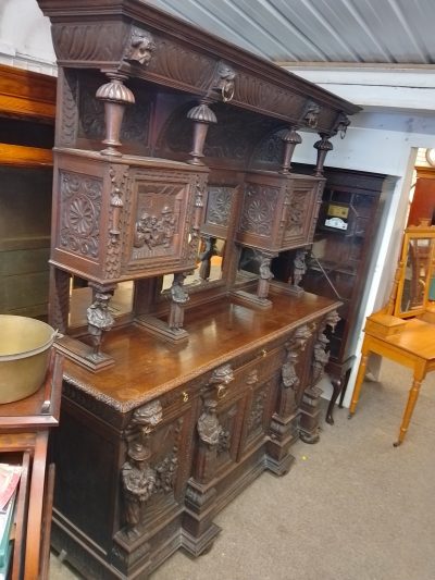 Large Antique Carved Oak Mirror Back Sideboard - Image 18