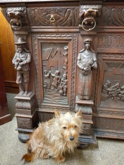 Large Antique Carved Oak Mirror Back Sideboard - Image 8