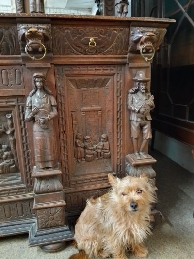 Large Antique Carved Oak Mirror Back Sideboard - Image 13