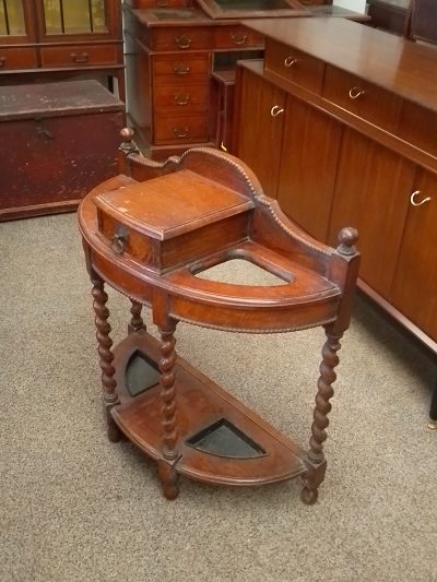 Antique Edwardian Oak Bow Front Stick Umbrella Stand - Image 6