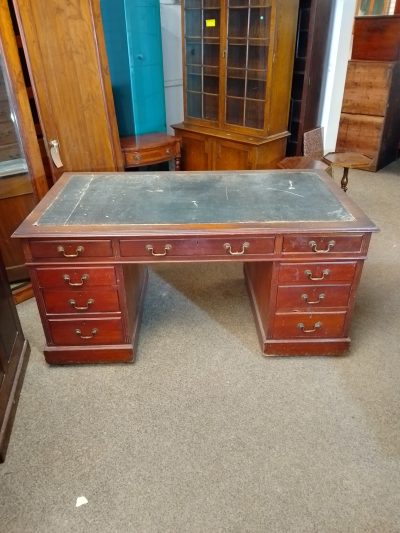 Antique 1920's Pedestal Desk - Image 6