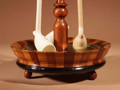 Treen, Tobacco Interest Set of mid 19th Century Dutch antique mahogany coopered pipe stand and its coopered mahogany tobacco box - Image 4