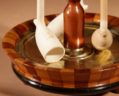 Treen, Tobacco Interest Set of mid 19th Century Dutch antique mahogany coopered pipe stand and its coopered mahogany tobacco box - Image 6