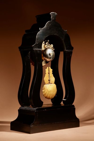 “Boulle” Mantel Clock In The portico Clock Style, French Circa 1870.  - Image 10