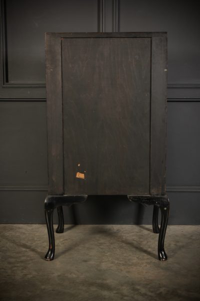 Black Japanned Chinoiserie Slim Bureau - Image 12