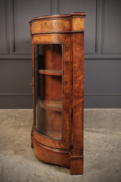 Victorian Burr Walnut Marquetry Inlaid Credenza - Image 6