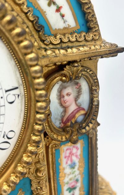 Stunning French Victorian Sevres ormolu 8 day mantel Clock – CA 1850 - Image 3