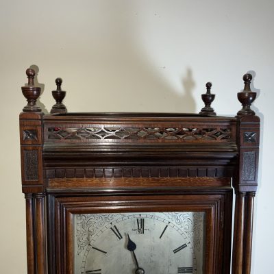 Musical mahogany triple train on eight bells mantel clock - Image 2