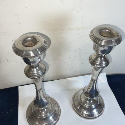 CANDLE STICKS. SILVER PAIR - Image 2