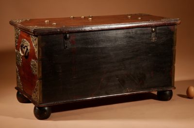 Dutch Colonial Hardwood And Engraved Brass Chest 18th Century.  - Image 8