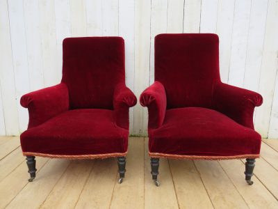 Pair Of Antique French Napoleon III Armchairs - Image 2