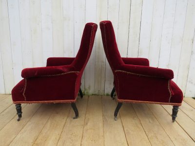 Pair Of Antique French Napoleon III Armchairs - Image 5