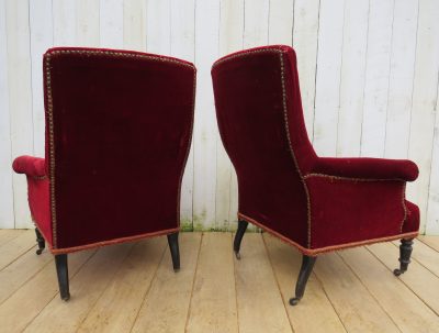 Pair Of Antique French Napoleon III Armchairs - Image 3