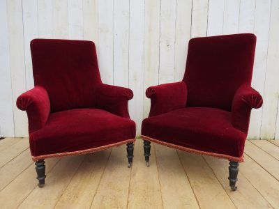 Pair Of Antique French Napoleon III Armchairs - Image 8