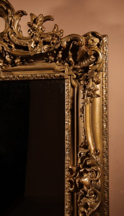 Louise Quinze XV Style Very Impressive Original Gilded Wood And Gesso Mirror, Circa 1900. - Image 4