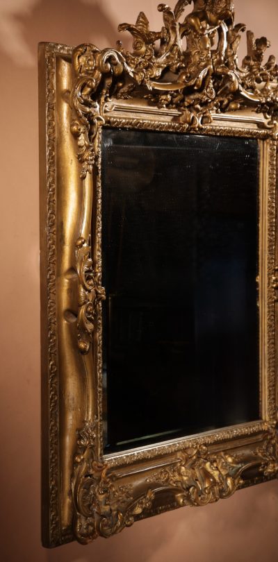 Louise Quinze XV Style Very Impressive Original Gilded Wood And Gesso Mirror, Circa 1900. - Image 8