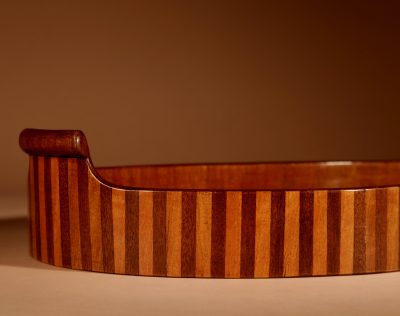 Unusual Inlaid Mahogany and Type Of Satin Wood Oval Tray. - Image 3