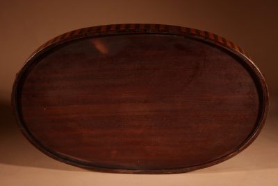 Unusual Inlaid Mahogany and Type Of Satin Wood Oval Tray. - Image 7