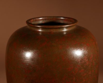 Japanese Very Stylish Bronze Original patinated Vase. - Image 2