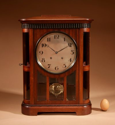 Art nouveau Rare Germany, Furtwangen/Black Forest Mahogany Mantel Clock Circa 1895.  - Image 2