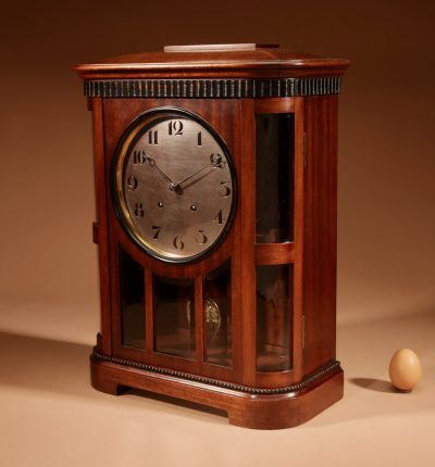 Art nouveau Rare Germany, Furtwangen/Black Forest Mahogany Mantel Clock Circa 1895.  - Image 3