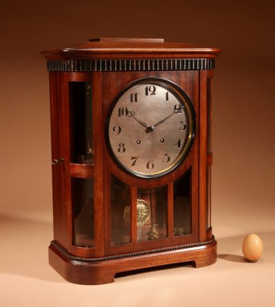 Art nouveau Rare Germany, Furtwangen/Black Forest Mahogany Mantel Clock Circa 1895.  - Image 4