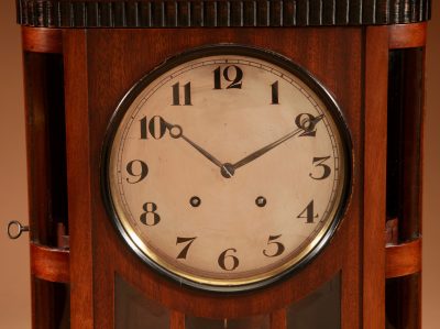 Art nouveau Rare Germany, Furtwangen/Black Forest Mahogany Mantel Clock Circa 1895.  - Image 8