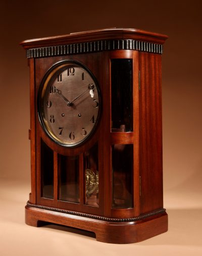 Art nouveau Rare Germany, Furtwangen/Black Forest Mahogany Mantel Clock Circa 1895.  - Image 15