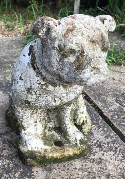 Vintage Weathered & Painted Stone Dog C.1950s - Image 4