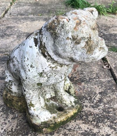 Vintage Weathered & Painted Stone Dog C.1950s - Image 2