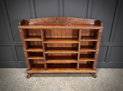 Impressive Large Anglo Indian Mahogany Open Bookcase - Image 7