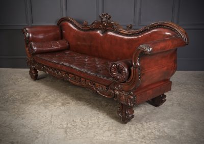 Large Rosewood Leather Sofa - Image 12