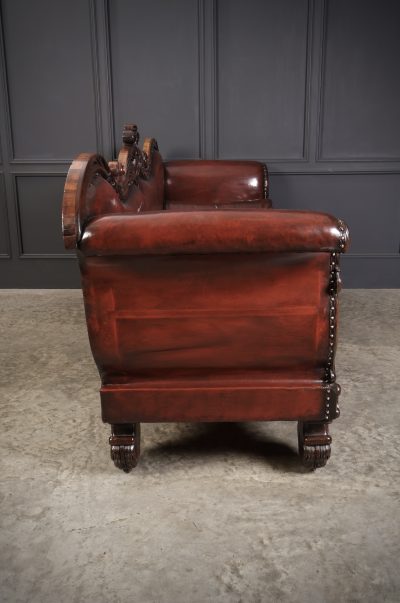 Large Rosewood Leather Sofa - Image 16