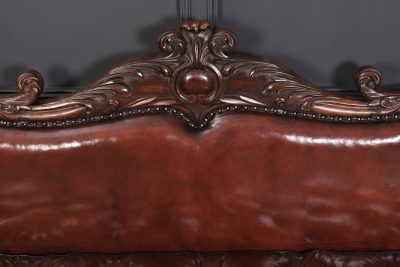 Large Rosewood Leather Sofa - Image 8