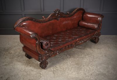 Large Rosewood Leather Sofa - Image 2