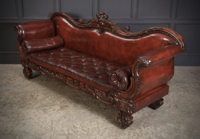 Large Rosewood Leather Sofa - Image 11