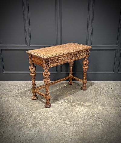 Carved Bleached Oak Console Table by Edwards & Roberts - Image 2