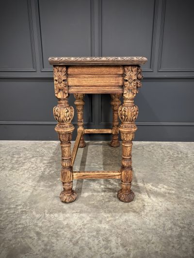 Carved Bleached Oak Console Table by Edwards & Roberts - Image 16