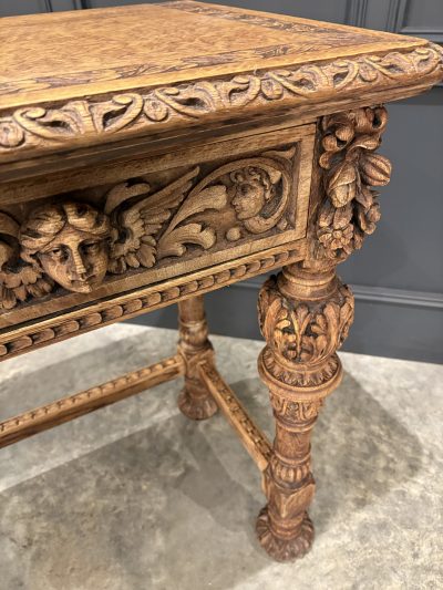 Carved Bleached Oak Console Table by Edwards & Roberts - Image 15