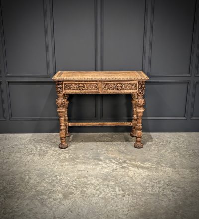 Carved Bleached Oak Console Table by Edwards & Roberts - Image 3