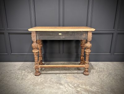 Carved Bleached Oak Console Table by Edwards & Roberts - Image 10