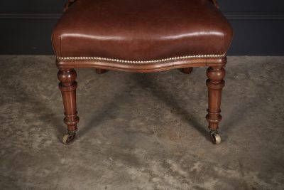 Pair of Victorian Mahogany & Leather Captains Desk Chairs - Image 7