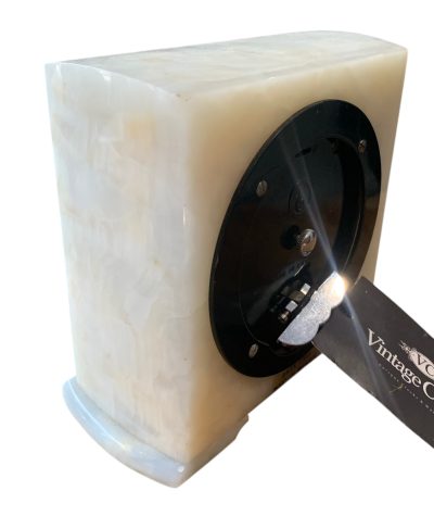 Great white Marble Mantel clock by Elliott, London - - Image 4