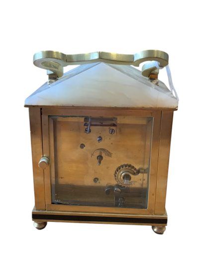 Classic Unusual Antique French Marble Pitched Roof Carriage clock – ca1900 - Image 7