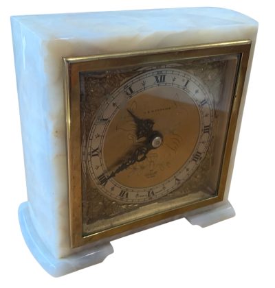 Great white Marble Mantel clock by Elliott, London - - Image 7